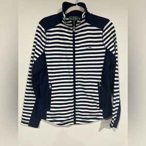 NWT Lauren Ralph Lauren Active Ralph Lauren Striped Full Zip Jacket Blue White